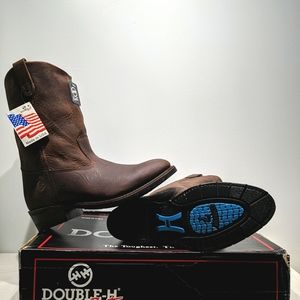 NWT DOUBLE H RANCHWELL LEATHER WELLINGTON BOOTS